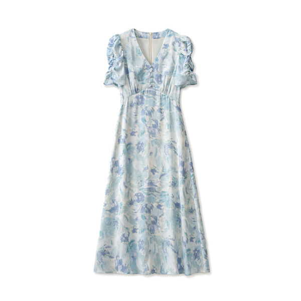 Stylish printed high waist dress 2