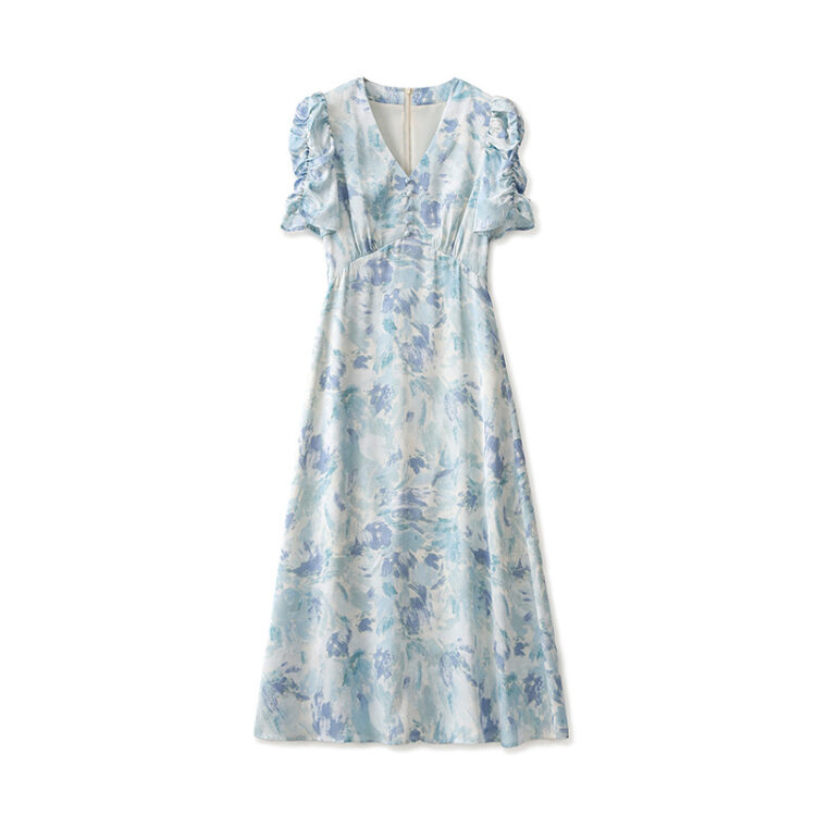 Stylish printed high waist dress