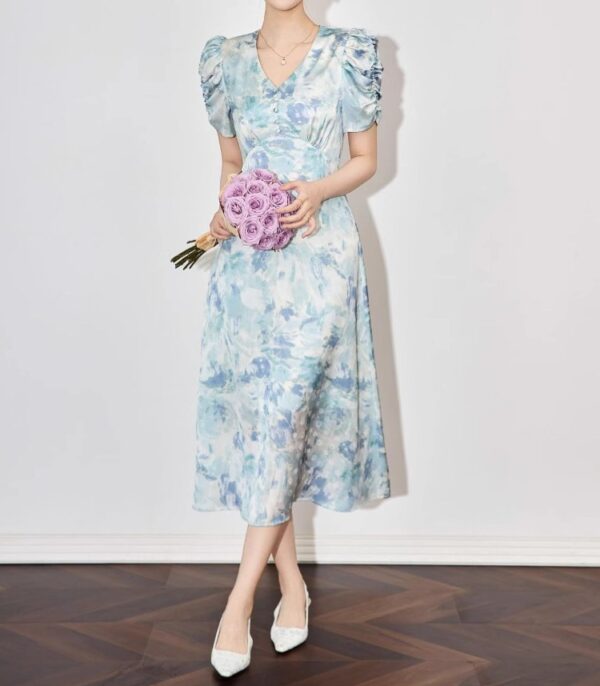 Stylish printed high waist dress 3