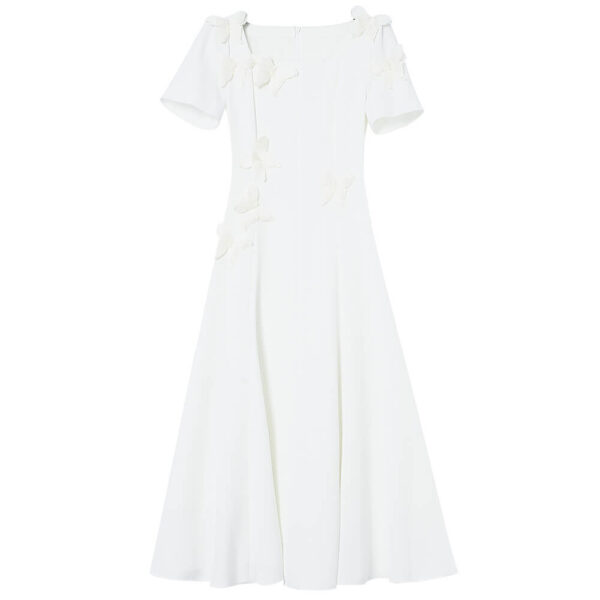 Summer 3D Butterfly Decorated Square Neck Dress 1