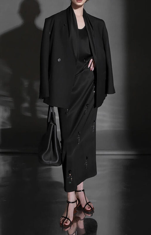 Summer Acetate Handmade Three-dimensional Petal Top Skirt Suit