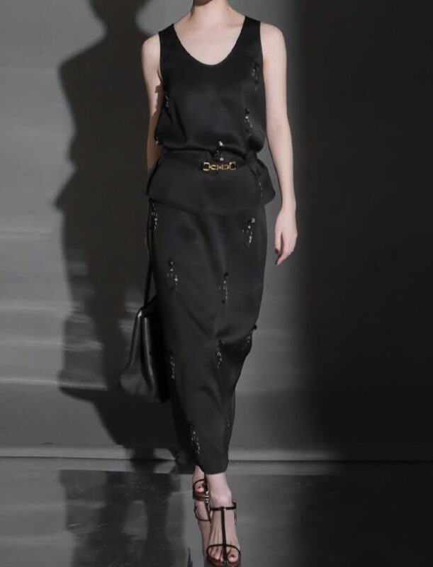 Summer Acetate Handmade Three-dimensional Petal Top Skirt Suit