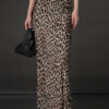 Summer Acetate Satin Leopard Print High Waist Skirt