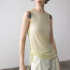Summer Acetate Tencel Asymmetric Waist Side Smocked Vest