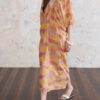Summer Bat Sleeve Mulberry Silk Floral V-Neck Dress