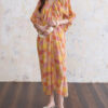 Summer Bat Sleeve Mulberry Silk Floral V-Neck Dress