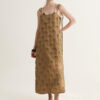 Summer Resort Style Beaded Textured Drape Suspender Dress