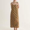 Summer Resort Style Beaded Textured Drape Suspender Dress