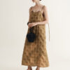 Summer Resort Style Beaded Textured Drape Suspender Dress