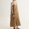 Summer Resort Style Beaded Textured Drape Suspender Dress