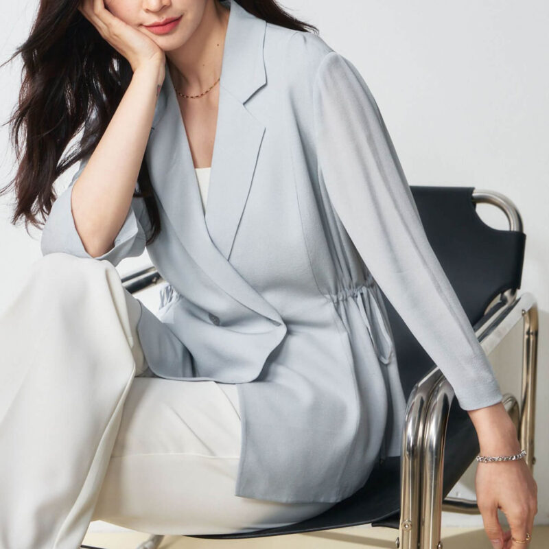 Summer Bean Greene Drawstring Light Commuter Jacket 3