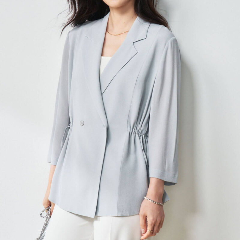 Summer Bean Greene Drawstring Light Commuter Jacket 4