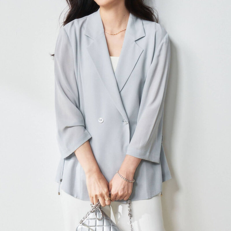 Summer Bean Greene Drawstring Light Commuter Jacket 5