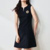 Summer Black Commuter V neck Professional Sleeveless Short Dress 3