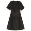 Summer Black Handmade Flower Waist A Line Party Dress 1