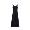 Summer Black Rose Cutwork Silk Sleeveless Camisole V neck Suspender Dress 1