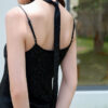 Summer Black Rose Cutwork Silk Sleeveless Camisole V neck Suspender Dress 2