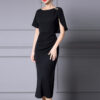 Summer Black Slim Acetate Evening Dress 6