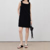 Summer Boat Neck Bow Ribbon Sleeveless Dress