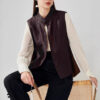 Summer Brown Silk Reversible Vest