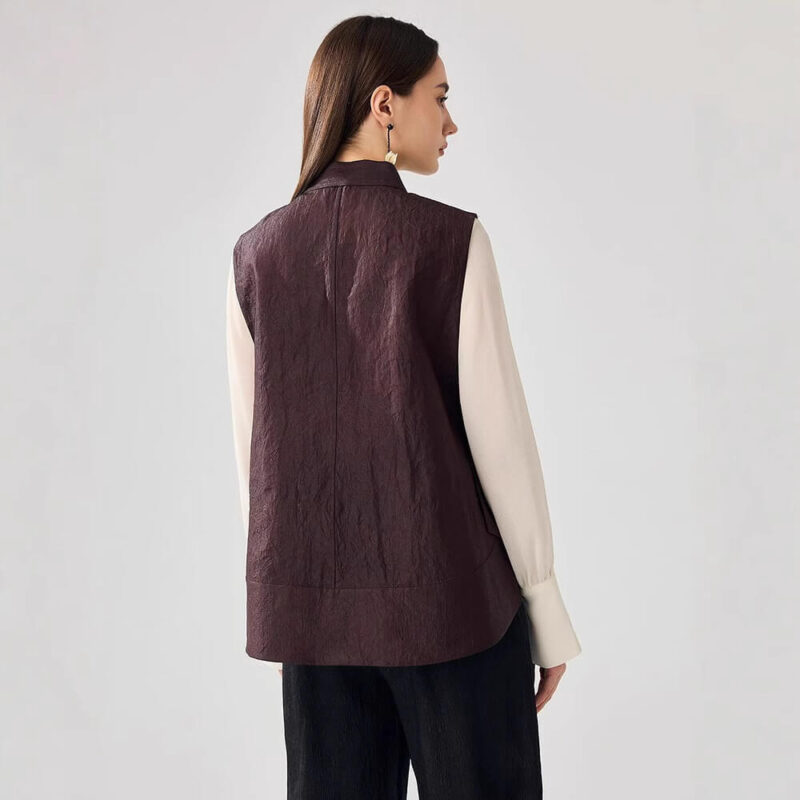 Summer Brown Silk Reversible Vest