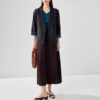 Summer Brown Stretch Jacquard Satin Wide Leg Pants 5