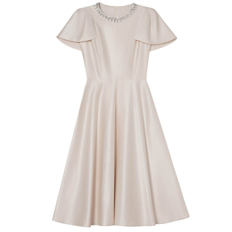 Summer Hand-set Beads Caramel Color Simple Cocktail Dress