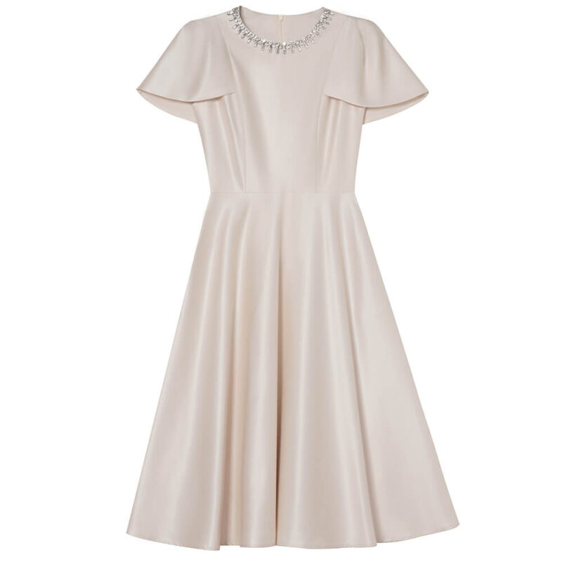 Summer Caramel Color Simple Cocktail Dress 1