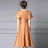 Summer Caramel Color Simple Cocktail Dress 4