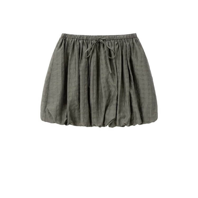 Summer Casual Fashion High Waist Plaid Flower Bud Skirt