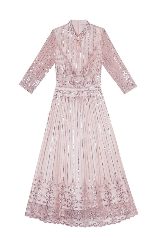 Summer Chinese Inspired Sequin A Line Party Dress 3
