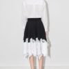 Summer Color-blocking Spliced Lace High-waisted Midi Skirt