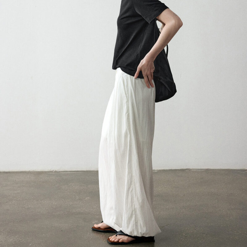 Summer Commuter Elastic Waist Pleated Cuff Casual Multi color Pants 3