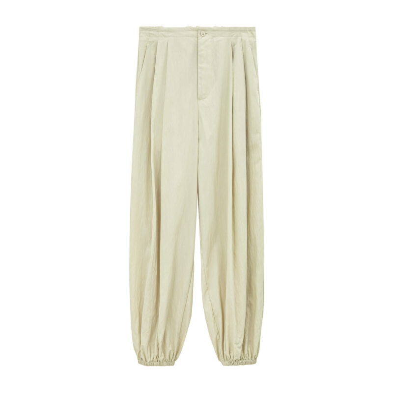 Summer Commuter Elastic Waist Pleated Cuff Casual Multi color Pants 5