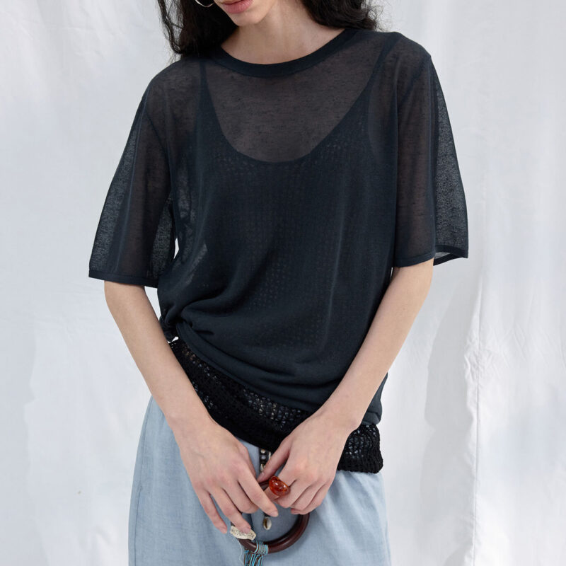 Summer Commuter Linen Short Sleeve T Shirt 15
