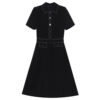 Summer Commuting Lapel Waist A Line Dress 1