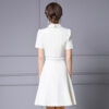 Summer Commuting Lapel Waist A Line Dress 2