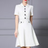 Summer Commuting Lapel Waist A Line Dress 5