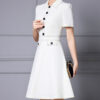Summer Commuting Lapel Waist A Line Dress 6