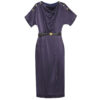 Summer Commuting Rayon Navy Blue Dress 1