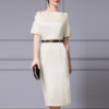 Summer Commuting Rayon Navy Blue Dress 2
