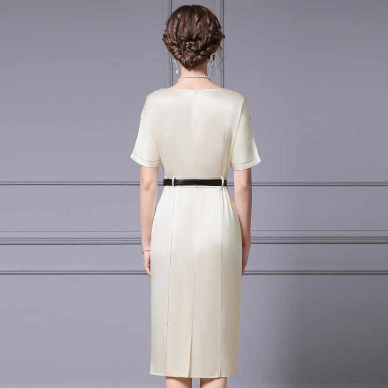 Summer Commuting Rayon Navy Blue Dress 4