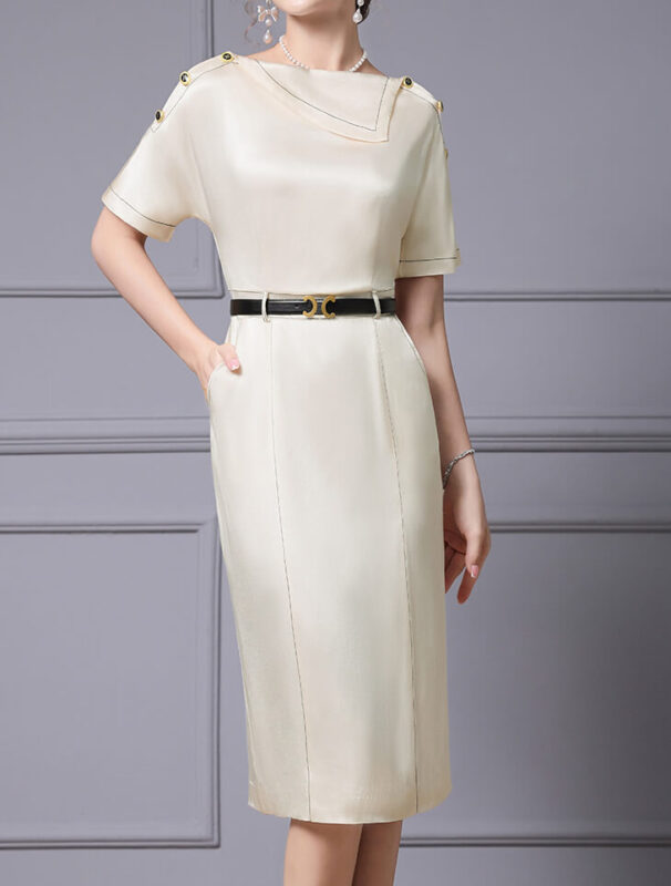 Summer Commuting Rayon Navy Blue Dress 5