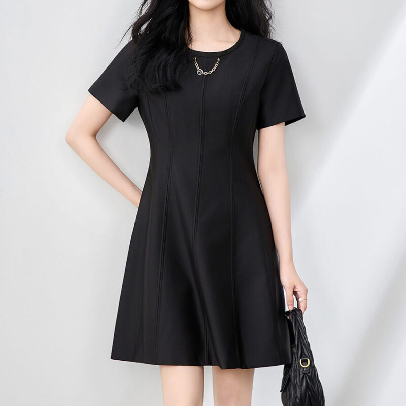 Summer Elegant Round Neck Slim Fit Dress