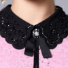 Summer Embroidered Collar Hand beaded Lace Slim Dress 5