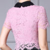 Summer Embroidered Collar Hand beaded Lace Slim Dress 6