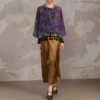 Summer Ethnic Style Heavy Embroidery Tie-dyed Eamie Purple Shirt