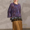 Summer Ethnic Style Heavy Embroidery Tie-dyed Eamie Purple Shirt