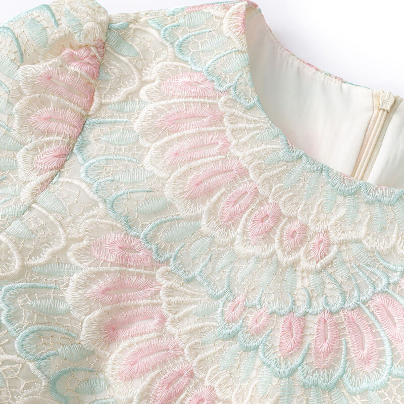 Summer Fashion Elaborate Embroidery Organza Dress