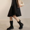 Summer Five point Sleeve Round Neck Irregular Hem Patchwork Fabric Mid length Dress 2